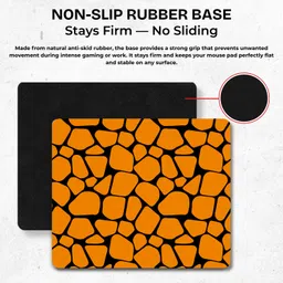 Pawsome Creations Abstract Orange Mouse Pad Non Slip Base Mousepad image 3