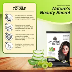 mayuri henna Natural Hair Color Aritha, Bhringraj, Shikakai,Hibiscus (6 Pck_50gm Each) , Black image 4