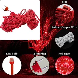 fizzytech 40 LEDs 11 m Red Color Changing String Rice Lights image 3