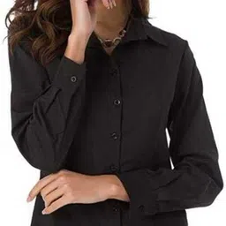 houseofcommon Women Regular Fit Solid Button Down Collar Formal Shirt image 4