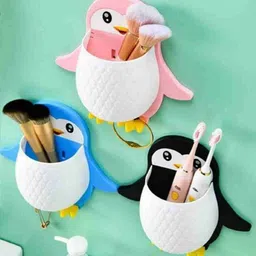 webdealz Plastic Penguin Design Wall Mounted Storage Organizer for Bathroom/Kitchen Etc x3.594 Storage Basket-picture-26