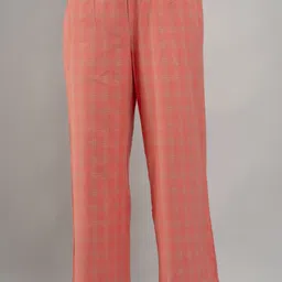 kanchuk Women Flared Orange Pure Cotton Trousers-picture-20