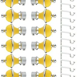 gloxy Silver, Yellow Rod Rail Bracket, Curtain Knobs, Curtain Hooks, Curtain Rods Metal-picture-21