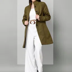 roadster Wool Solid Coat For Women image 1