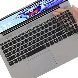 VISHAL Silicone Keyboard Skin Cover Compatible for Lenovo IdeaPad Slim 3 Laptop 82H802FHIN - launch year 2022 - Black Keyboard Skin-image-10