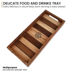 vareesha Tree of Life Sheesham & Beech Wood Runner Serving Tray image 4