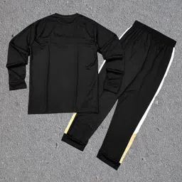 hastivouge Men Night Suit Set Black Solid image 4