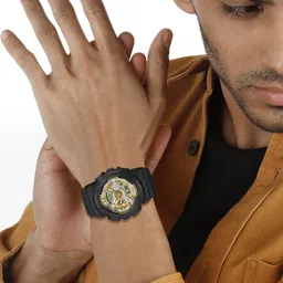 casio G-SHOCK Gold Dial Black Resin Strap Analog-Digital Watch - For Men G1520 (GA-110CD-1A9DR) image 2