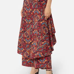 otira Women Flared Multicolor Crepe Trousers image 3