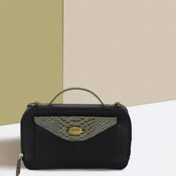 hidesign Black Women Sling Bag - Mini LILAC 02 SB-MEL RANCH/SNAKE/SPLIT-BLACK/METALLIC/BLACK-picture-11