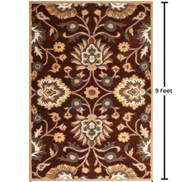 presto Brown Traditional Wool 6 ft x 9 ft Hand Tufted Carpet image 3