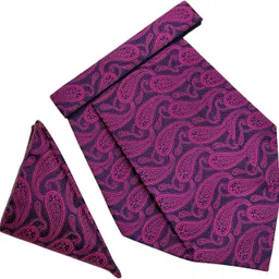 VOICI Paisley Design Purple color pocket square and Cravat-picture-22