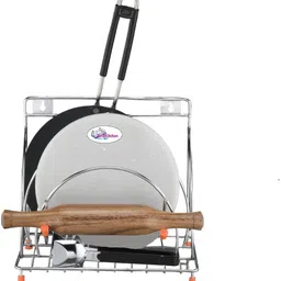 Chakla/Belan Kitchen Rack Cabin Kart Rolling Pin Holder Pan Holder rolling pin & Board Holder Steel image 3