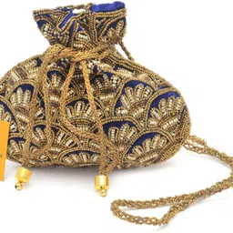 srajanaa Women Blue Potli-picture-38