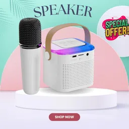 BRVIMA 10W Bluetooth Speaker Wireless Karaoke Mic Speaker with RGB Light speakersZX40 10 W Bluetooth Party Speaker-image-54