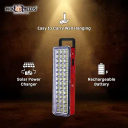 daily needs shop Solar Rechargeable 42 SMD Extra Bright LED With AC / DC / Solar Charging 7 hrs Lantern Emergency Light image 4