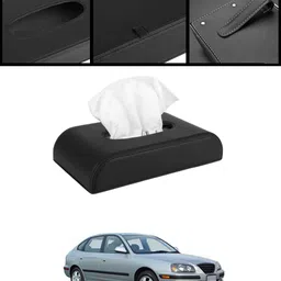 ayw Universal Black D Shape Leatherite Tissue Holder For Car/Home-84 Vehicle Tissue Dispenser image 1