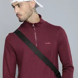 R.Code by The Roadster Life Co. Men High Neck Half Zipper Sweatshirt-picture-17