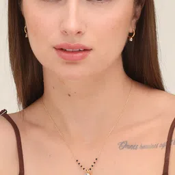 PALMONAS Gold-Plated White Artificial Stone Studded Sterling Silver Mangalsutra-picture-22