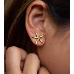 SOUL WORKS Gold Star Fish Stud Earrings-image-34