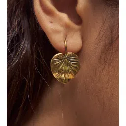 SOUL WORKS Gold Lotus Leaf Drop Earrings-image-23
