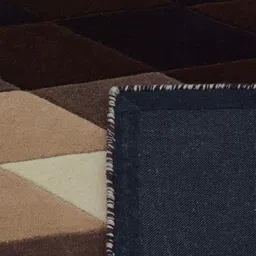 presto Brown Geometric Wool 3 ft x 5 ft Hand Tufted Carpet image 5