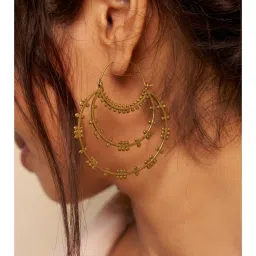 SOUL WORKS Gold Azora Chandbali Earrings-image-70