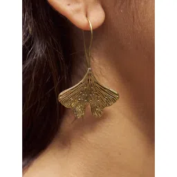 SOUL WORKS Gold Orchid Petal Drop Earrings-image-57