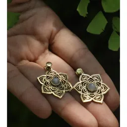 SOUL WORKS Moonstone Mandala Drop Earrings-image-92
