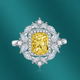 Designs & You Silver-Plated Crushed Ice Cut American Diamond Studded Finger Ring image 1