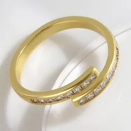 MYKI Gold-Plated CZ-Studded Adjustable Finger Ring-picture-29
