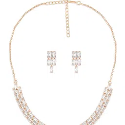 AMI Rose Gold-Plated CZ-Studded Jewellery Set image 2