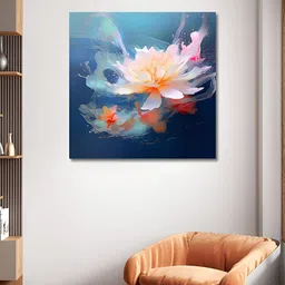 OLIVE TREE Blue & White Floral Canvas Painting Wall Art-image-36