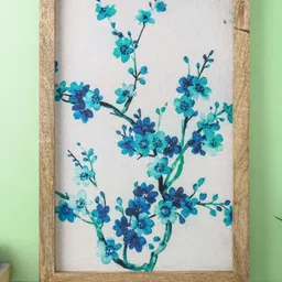 The Decor Mart White & Blue Blossoms Canvas Wall Art-image-45