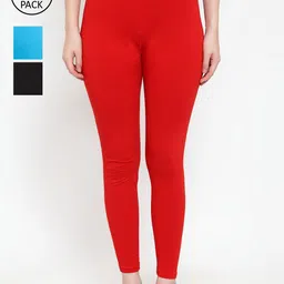 Jinfo Women Pack of 3 Solid Ankle-Length Leggings-picture-33