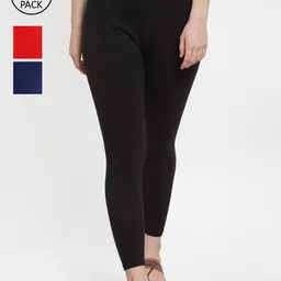 Jinfo Women Pack of 3 Solid Ankle-Length Leggings-picture-32