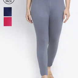 Jinfo Women Pack of 3 Solid Ankle Length Leggings-picture-26