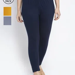 GRACIT Women Pack Of 3 Cotton Ankle Length Leggings-picture-18