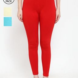 GRACIT Women Pack Of 3 Cotton Lycra Solid Ankle-Length Leggings-picture-20