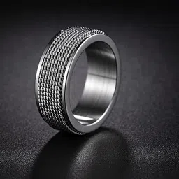 MEENAZ Men Stainless Steel Silver-Plated Band Ring-image-34