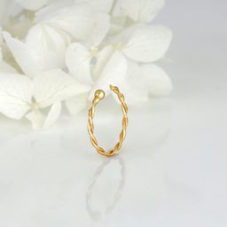 GIVA Gold-Plated Twisted Nose Ring-picture-15