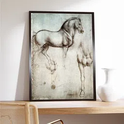 The Art House Grey & Beige Studies of Horses Painting Wall Art image 1