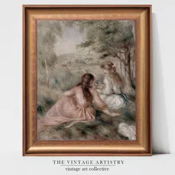 THE VINTAGE ARTISTRY Beige Renoir Painted Wall Art-picture-16