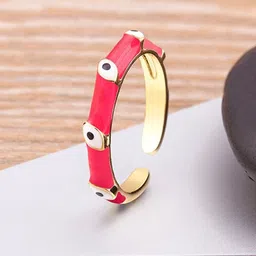 ZIVOM 18KT Gold-Plated Evil Eye Adjustable Ring image 1