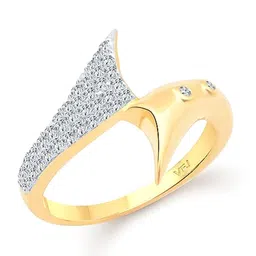 Vighnaharta Gold-Plated CZ-Studded Ring image 2