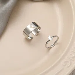 Pinapes Set Of 4 Silver-Plated & Adjustable Finger Ring image 4