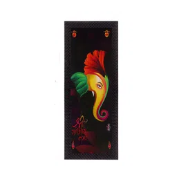 eCraftIndia Brown & Red Lord Ganesha Satin Matt Texture UV Wall Art image 2