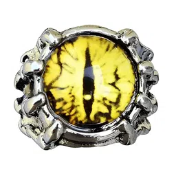 KARISHMA KREATIONS Stainless Steel Stone-Studded Dragon Evil Eye Finger Ring image 3