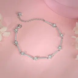 giva Sterling Silver Zircon Rhodium Bracelet-picture-32