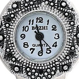 Yellow Chimes Silver-Toned Dial Analog Stretchable Watch Ring image 4